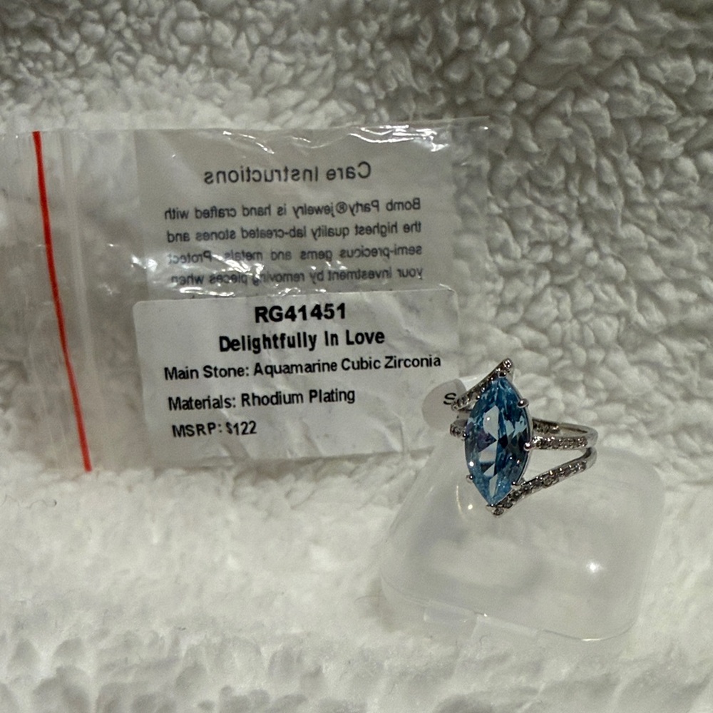 Delightfully In Love Blue Cubic Zirconia Ring